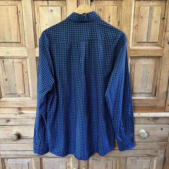 Rodd & Gunn Large Sports Fit Long Sleeve Button Front Shirt Navy Blue Plaid - Picture 8 of 12